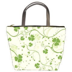 Flower Green Shamrock Bucket Bags by Mariart