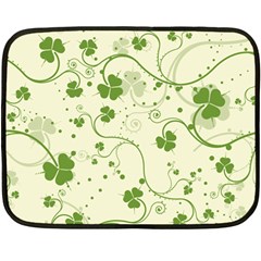 Flower Green Shamrock Fleece Blanket (mini) by Mariart