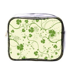 Flower Green Shamrock Mini Toiletries Bags by Mariart