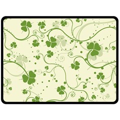 Flower Green Shamrock Fleece Blanket (large)  by Mariart