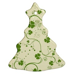 Flower Green Shamrock Ornament (christmas Tree)  by Mariart