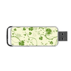 Flower Green Shamrock Portable Usb Flash (two Sides) by Mariart