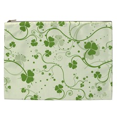 Flower Green Shamrock Cosmetic Bag (xxl)  by Mariart