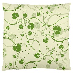 Flower Green Shamrock Standard Flano Cushion Case (two Sides) by Mariart