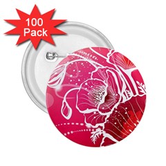 Flower Red Sakura Pink 2 25  Buttons (100 Pack) 