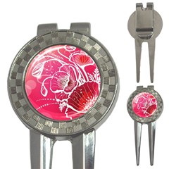 Flower Red Sakura Pink 3-in-1 Golf Divots by Mariart