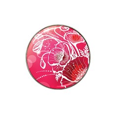 Flower Red Sakura Pink Hat Clip Ball Marker by Mariart