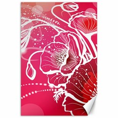 Flower Red Sakura Pink Canvas 24  X 36  by Mariart