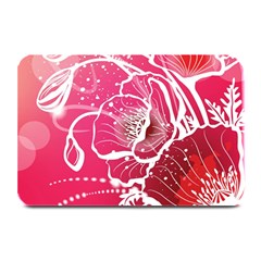 Flower Red Sakura Pink Plate Mats by Mariart