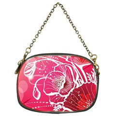 Flower Red Sakura Pink Chain Purses (one Side)  by Mariart