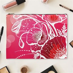 Flower Red Sakura Pink Cosmetic Bag (xl) by Mariart