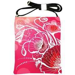 Flower Red Sakura Pink Shoulder Sling Bags by Mariart