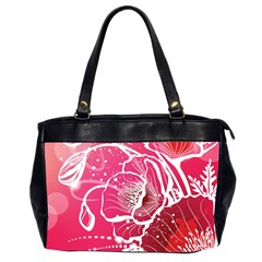 Flower Red Sakura Pink Office Handbags (2 Sides)  by Mariart