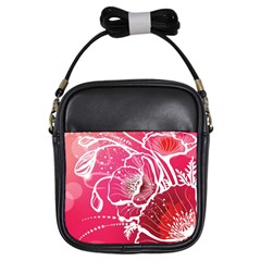 Flower Red Sakura Pink Girls Sling Bags by Mariart