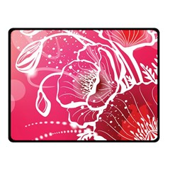 Flower Red Sakura Pink Fleece Blanket (small) by Mariart