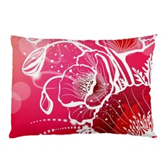 Flower Red Sakura Pink Pillow Case (two Sides) by Mariart