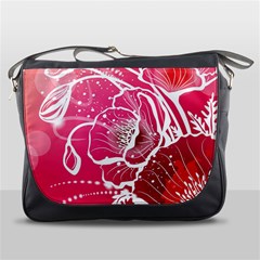 Flower Red Sakura Pink Messenger Bags by Mariart