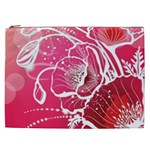 Flower Red Sakura Pink Cosmetic Bag (XXL)  Front