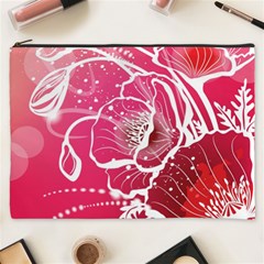 Flower Red Sakura Pink Cosmetic Bag (xxxl) 