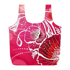 Flower Red Sakura Pink Full Print Recycle Bags (l)  by Mariart