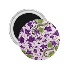 Flower Sakura Star Purple Green Leaf 2 25  Magnets