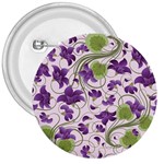 Flower Sakura Star Purple Green Leaf 3  Buttons Front