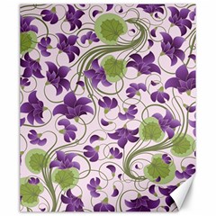 Flower Sakura Star Purple Green Leaf Canvas 20  x 24  