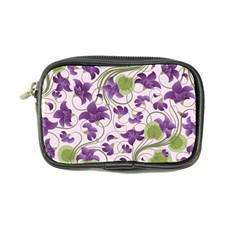 Flower Sakura Star Purple Green Leaf Coin Purse