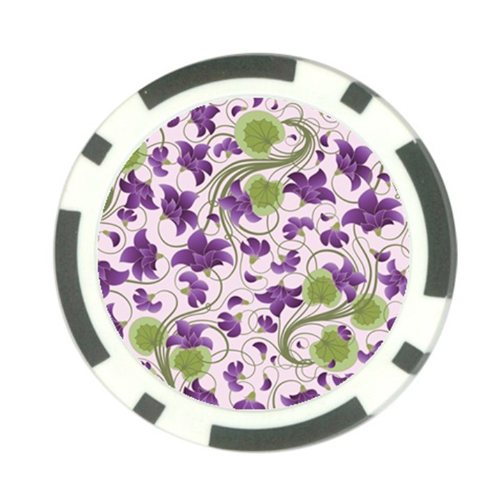 Flower Sakura Star Purple Green Leaf Poker Chip Card Guard (10 pack)