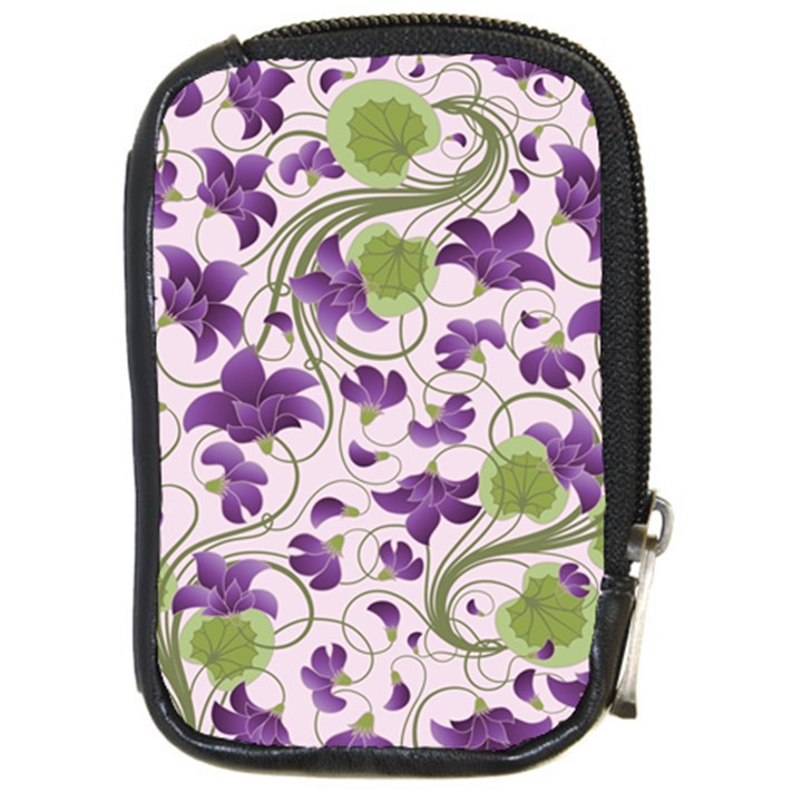 Flower Sakura Star Purple Green Leaf Compact Camera Cases