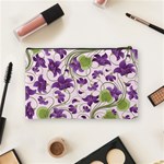 Flower Sakura Star Purple Green Leaf Cosmetic Bag (Medium)  Back