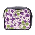 Flower Sakura Star Purple Green Leaf Mini Toiletries Bag 2-Side Front