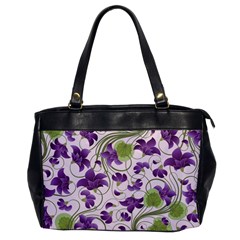 Flower Sakura Star Purple Green Leaf Office Handbags by Mariart