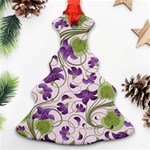 Flower Sakura Star Purple Green Leaf Christmas Tree Ornament (Two Sides) Back