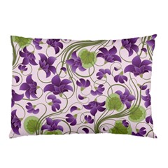 Flower Sakura Star Purple Green Leaf Pillow Case (two Sides) by Mariart