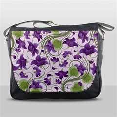 Flower Sakura Star Purple Green Leaf Messenger Bags