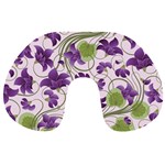 Flower Sakura Star Purple Green Leaf Travel Neck Pillows Back