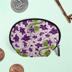 Flower Sakura Star Purple Green Leaf Accessory Pouches (small)  by Mariart