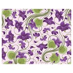 Flower Sakura Star Purple Green Leaf Double Sided Flano Blanket (Medium)  60 x50  Blanket Back