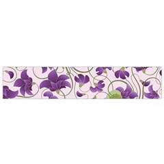 Flower Sakura Star Purple Green Leaf Flano Scarf (Small)