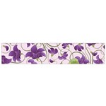 Flower Sakura Star Purple Green Leaf Flano Scarf (Small) Front