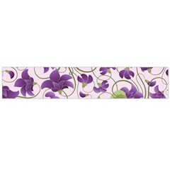 Flower Sakura Star Purple Green Leaf Flano Scarf (Large)