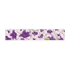 Flower Sakura Star Purple Green Leaf Flano Scarf (mini) by Mariart