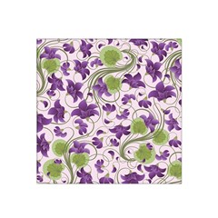 Flower Sakura Star Purple Green Leaf Satin Bandana Scarf