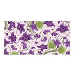 Flower Sakura Star Purple Green Leaf Satin Wrap