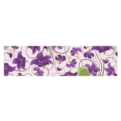 Flower Sakura Star Purple Green Leaf Satin Scarf (oblong) by Mariart