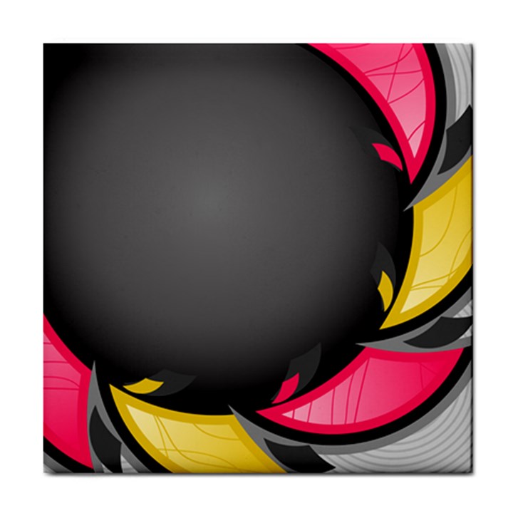 Hole Circle Line Red Yellow Black Gray Tile Coasters