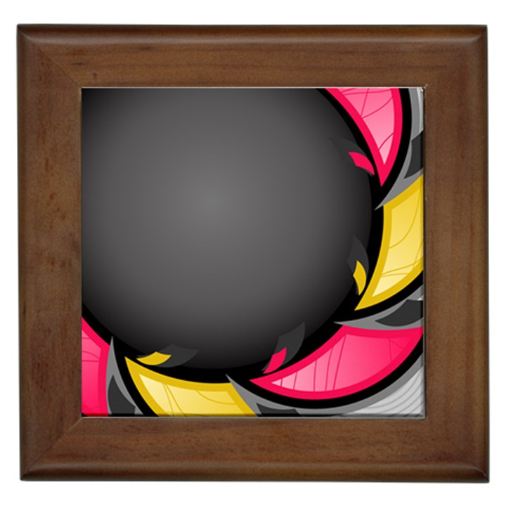 Hole Circle Line Red Yellow Black Gray Framed Tiles