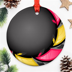 Hole Circle Line Red Yellow Black Gray Ornament (round) by Mariart