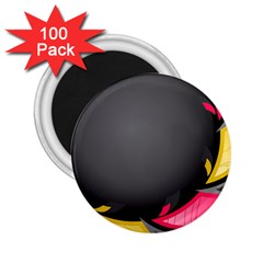 Hole Circle Line Red Yellow Black Gray 2 25  Magnets (100 Pack) 